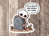 Funny Halloween Sticker Skelton Stickers Halloween Fall Decal for Bottle Halloween Sticker Cute Skeleton Pun Halloween Laptop Sticker Cute
