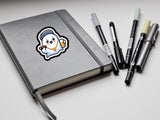 Halloween Holographic Sticker Ghost Funny Halloween Fall Decal for Bottle Halloween Sticker Cute Gangsta Pun Halloween Laptop Sticker Cute