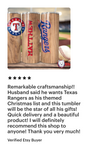 Texas Rangers 20 Ounce Insulated Stainless Steel Drink Tumbler