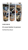 NSYNC Collage Pop Boy Band 20oz Skinny Tumbler with Lid, Metal Straw, Brush