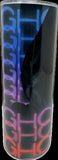 Ghostface Horror Movie Villain from Scream with Neon Letters 20oz Skinny Tumbler with Lid, Metal Straw, Brush