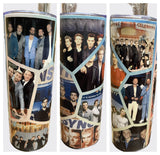 NSYNC Collage Pop Boy Band 20oz Skinny Tumbler with Lid, Metal Straw, Brush