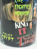 80s Horror Movie 20oz Skinny Tumbler with Lid, Metal Straw, Brush - 1980s Horror- Freddy, Chucky, Jason, Creepshow