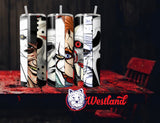 Glow in the Dark Horror Movie Villains (9 Characters) 20 Ounce Stainless Steel Tumbler