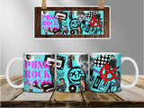 Punk Rock Ceramic Coffee Mug 11 Ounce - Skateboarder Rebel Coffee Cup with Personalization Option & Many Color Choices