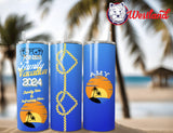 Family Trip/Vacation 20oz Skinny Tumbler with Lid, Metal Straw, Brush - Personalized with Many Color Options- Beach Trip, Road Trip, Getaway