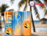 Family Trip/Vacation 20oz Skinny Tumbler with Lid, Metal Straw, Brush - Personalized with Many Color Options- Beach Trip, Road Trip, Getaway