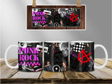 Punk Rock Ceramic Coffee Mug 11 Ounce - Skateboarder Rebel Coffee Cup with Personalization Option & Many Color Choices
