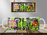 Punk Rock Ceramic Coffee Mug 11 Ounce - Skateboarder Rebel Coffee Cup with Personalization Option & Many Color Choices