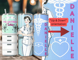 Nurse Tumbler Gift - Geriatric, Pediatric, ER, Practitioner, RN, Etc. -20 Ounce Stainless Steel Drink Travel Cup with Personalization
