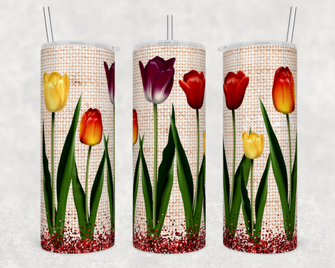 Tulips Floral Flower Spring Time 20 Ounce Stainless Steel Tumbler
