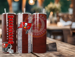 Tampa Bay Buccaneers NFL Football 20 Ounce Stainless Steel Tumbler with Lid, Straw & Straw Brush