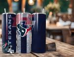 Houston Texans NFL Football 20 Ounce Stainless Steel Tumbler with Lid, Straw & Straw Brush