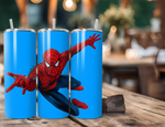 Spider-Man Marvel Comics 20 Ounce Stainless Steel Tumbler with Lid, Straw & Straw Brush