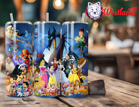 Disney Cartoon Collage Classics 90s - 20 Ounce Stainless Steel Tumbler