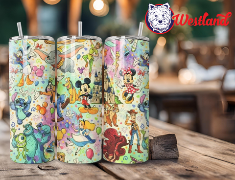 Disney Cartoon Character Sketches Collage Classics - 20 Ounce Stainless Steel Tumbler