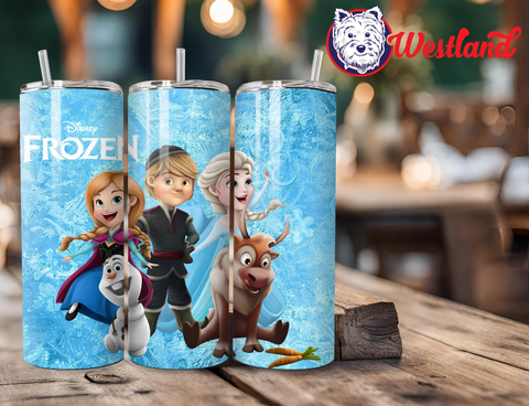 Disney Frozen Characters - Anna, Elsa, Olaf, Sven, Kristoff - 20 Ounce Stainless Steel Tumbler