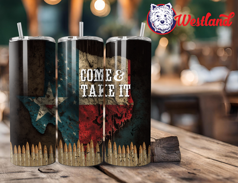 'Come and Take It' Texas Ammo Rugged Flag - 20 Ounce Stainless Steel Tumbler