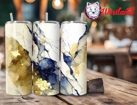 Navy Marble Design 20 Ounce Stainless Steel Tumbler