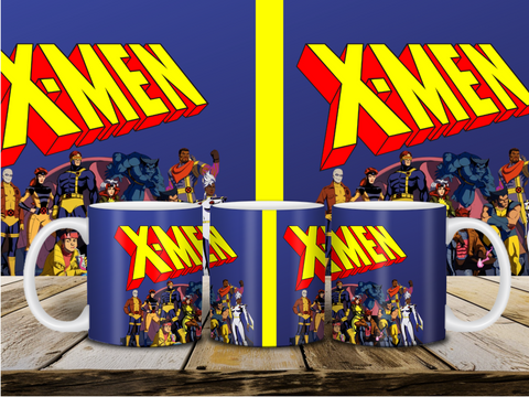 X-Men with 90s Logo and Characters 11 Ounce Coffee Cup