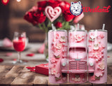 Valentine's Day for Wife/Girlfriend - Pink Classic Truck  20 Ounce Stainless Steel Drink Tumbler - with Personalization Option