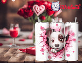 Valentine's Day for Wife/Girlfriend - White Jack Russell Terrier Puppy- 20 Ounce Stainless Steel Drink Tumbler - with Personalization Option