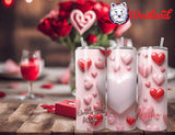 Valentine's Day for Wife/Girlfriend - Pink/Red Hearts & Love - 20 Ounce Stainless Steel Drink Tumbler - with Personalization Option