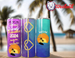 Family Trip/Vacation 20oz Skinny Tumbler with Lid, Metal Straw, Brush - Personalized with Many Color Options- Beach Trip, Road Trip, Getaway