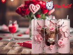 Valentine's Day for Wife/Girlfriend - Brown Highland Cow 20 Ounce Stainless Steel Drink Tumbler - with Personalization Option