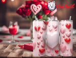 Valentine's Day for Wife/Girlfriend - Pink/Red Hearts & Love - 20 Ounce Stainless Steel Drink Tumbler - with Personalization Option